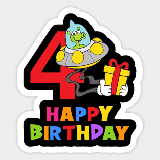 4th Birthday Party 4 Year Old Four Years Sticker
